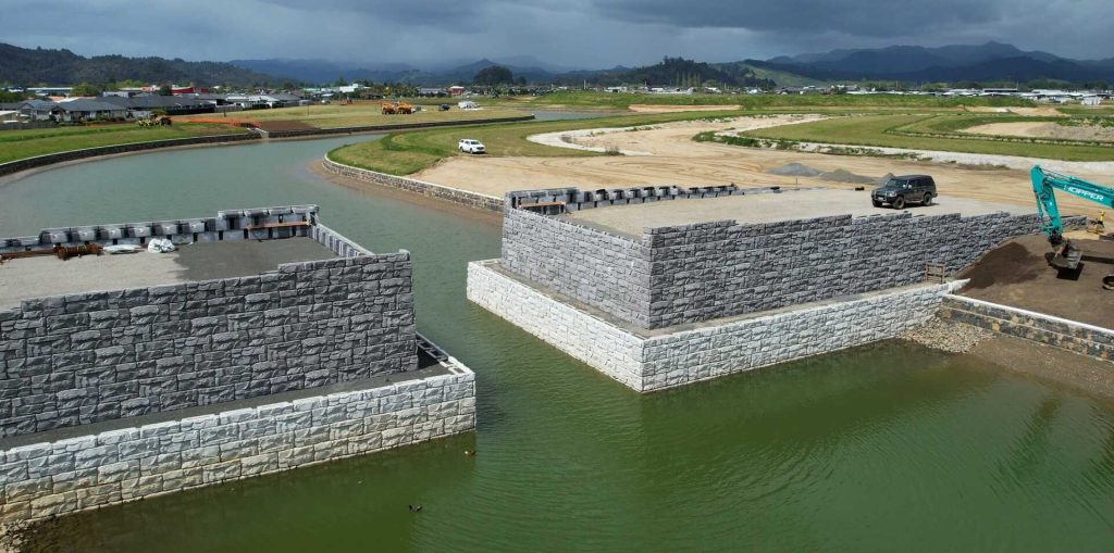 Whitianga Waterways Bridge Abutment – MagnumStone™ MSE System